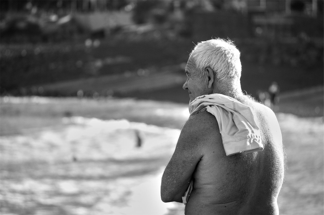 old man beach free photo