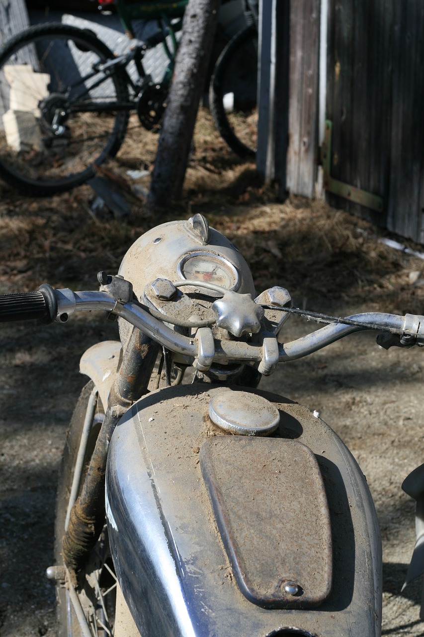 old scrap motorcycle free photo
