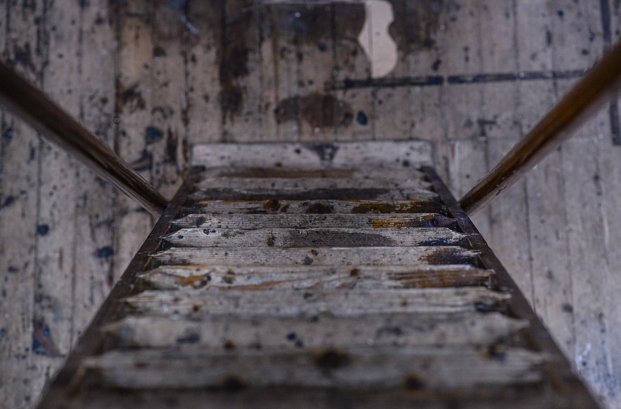 old wood stairs free photo