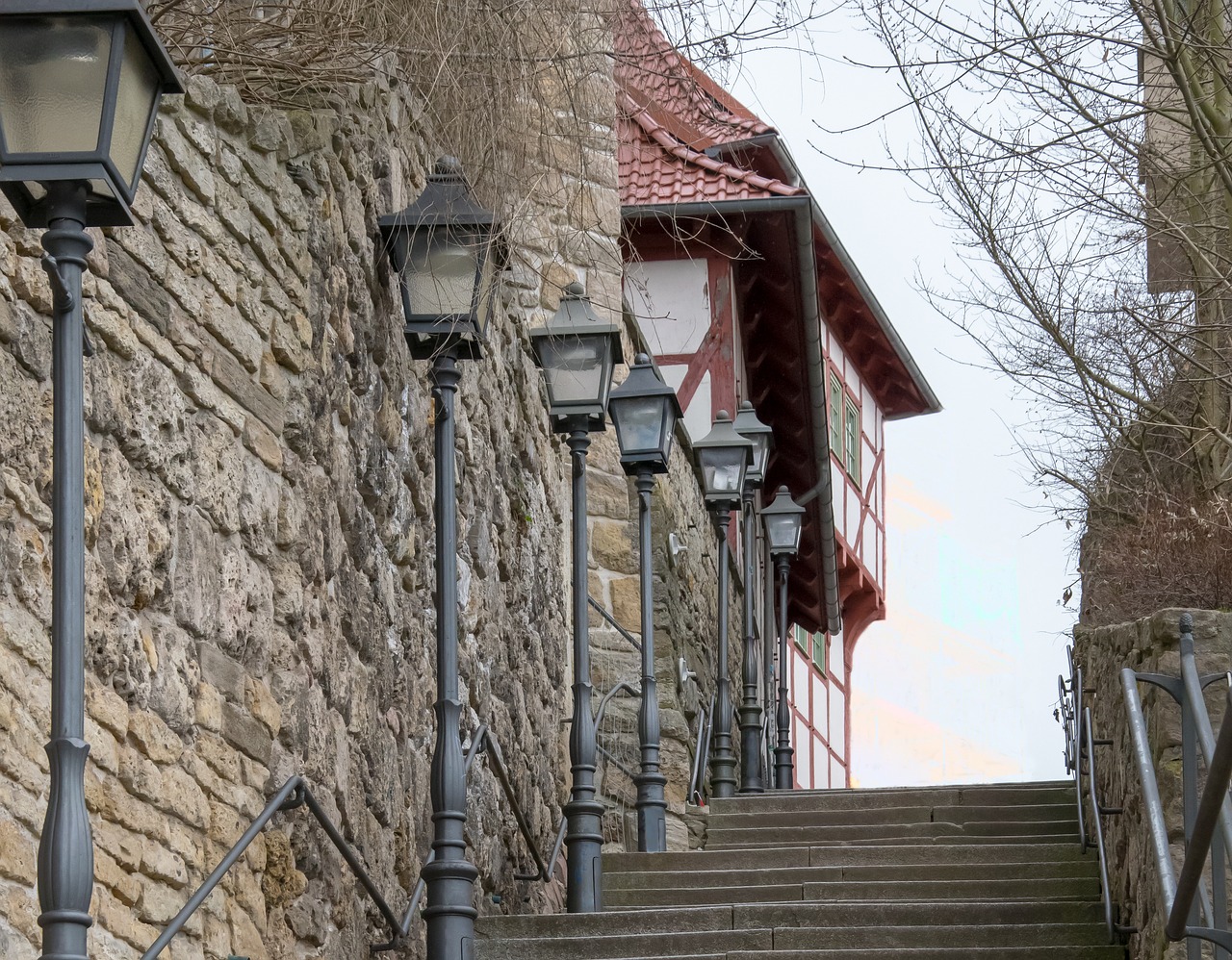 old stairs old town free photo