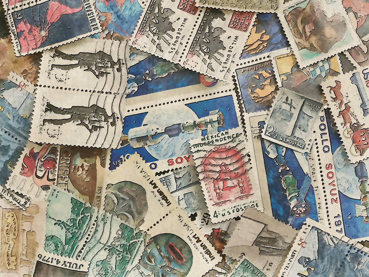 old  vintage  stamps free photo