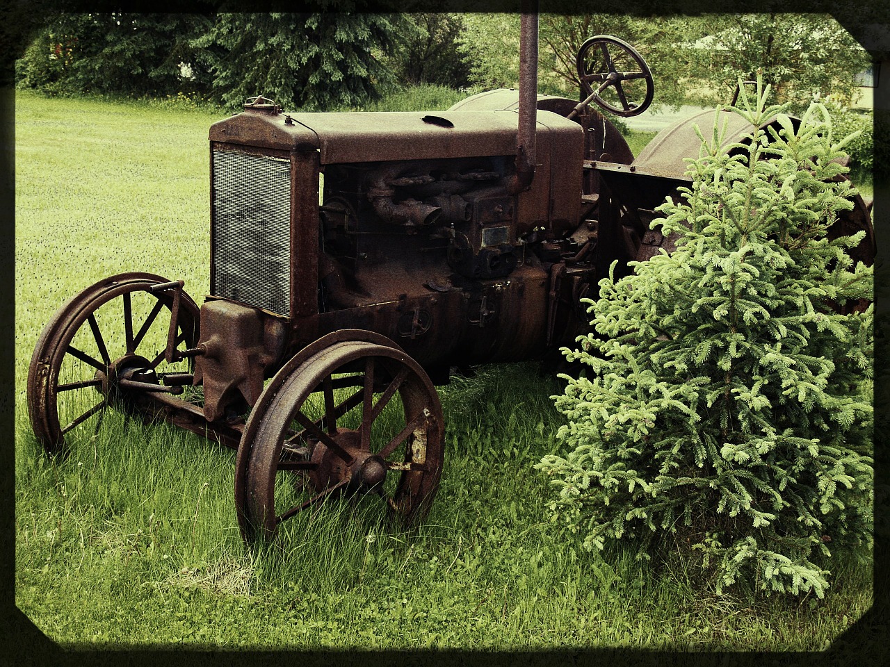 old tractor farm equipment free photo