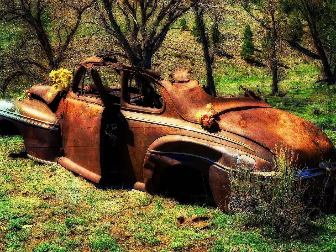 old rusty car free photo