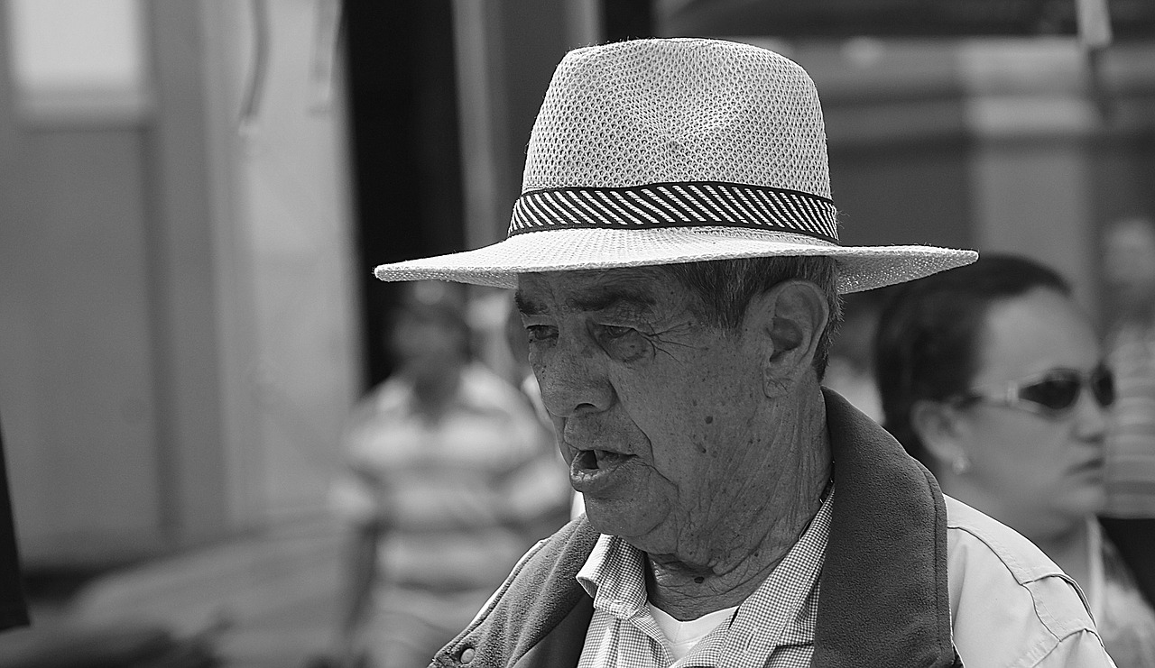 old age white and black man person free photo
