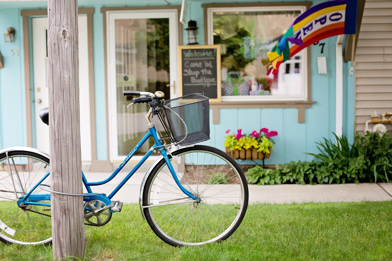 old bicycle quaint town old free photo