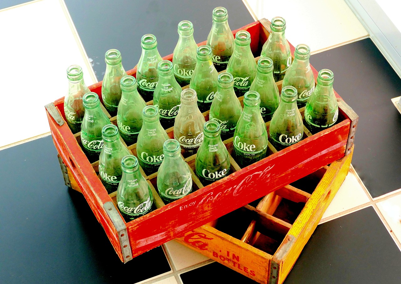 old box cola cola bottles free photo
