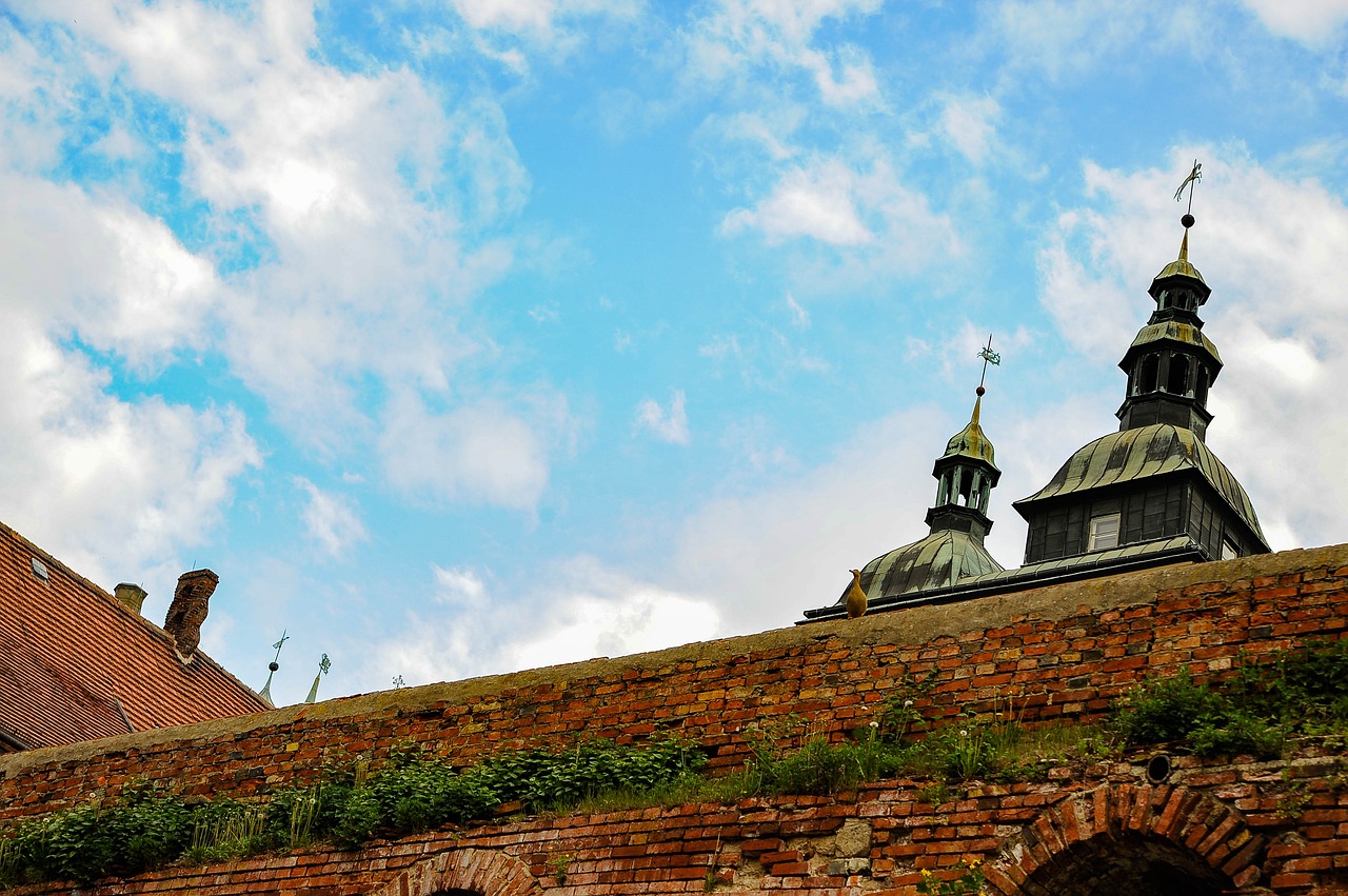 old brick wall  castle  towers free photo