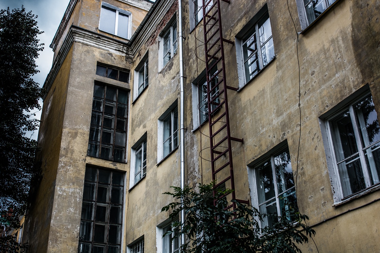 old building ladder window free photo