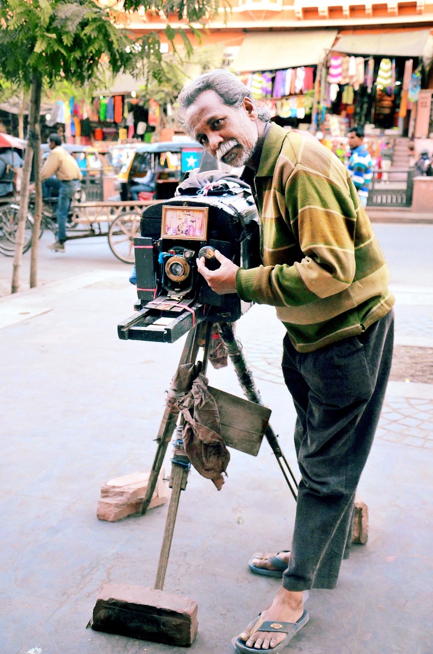 old camera man jaipur old man free photo