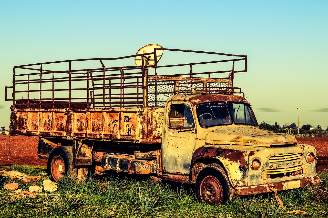 old car truck lorry free photo