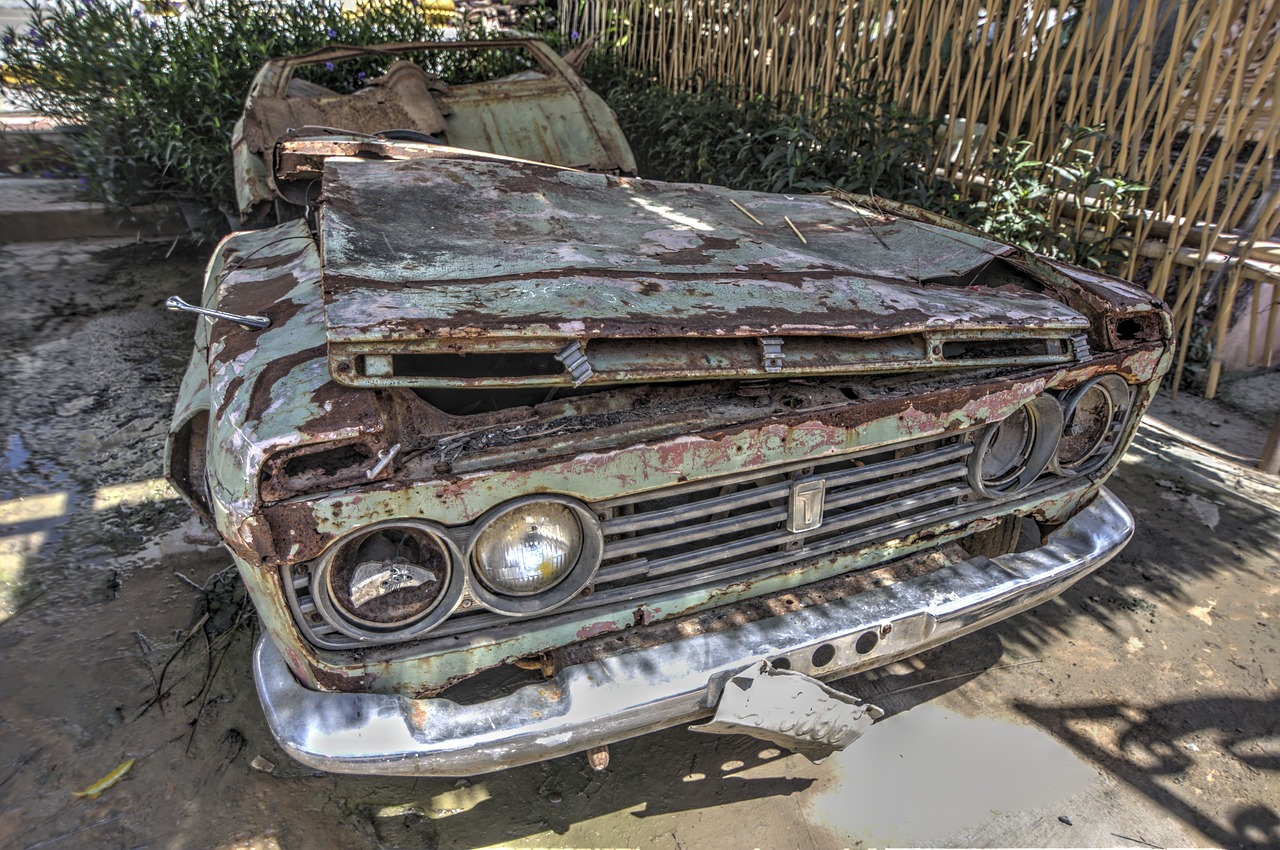 old car car wreck molder free photo