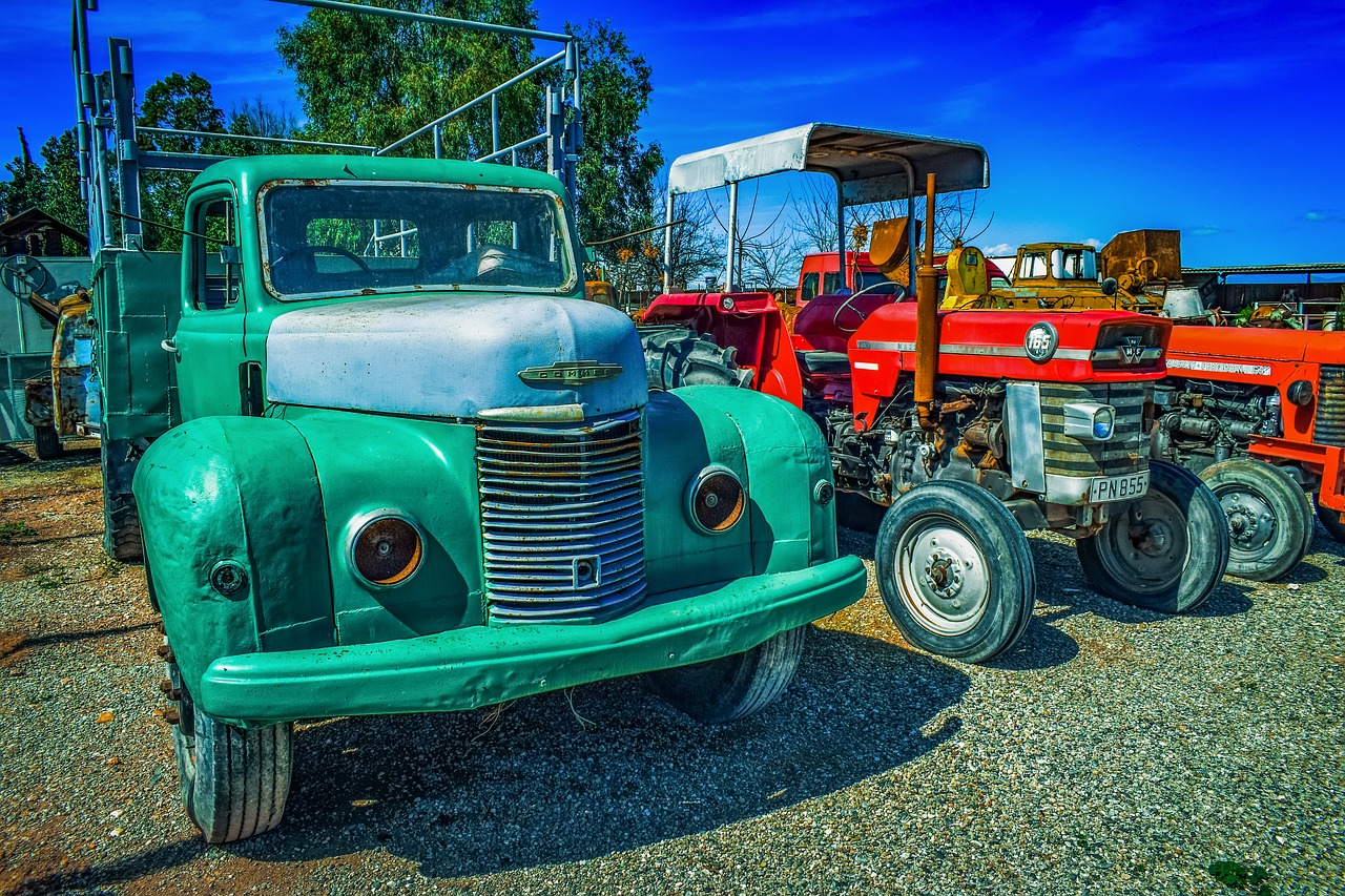 old car vehicle tractor free photo