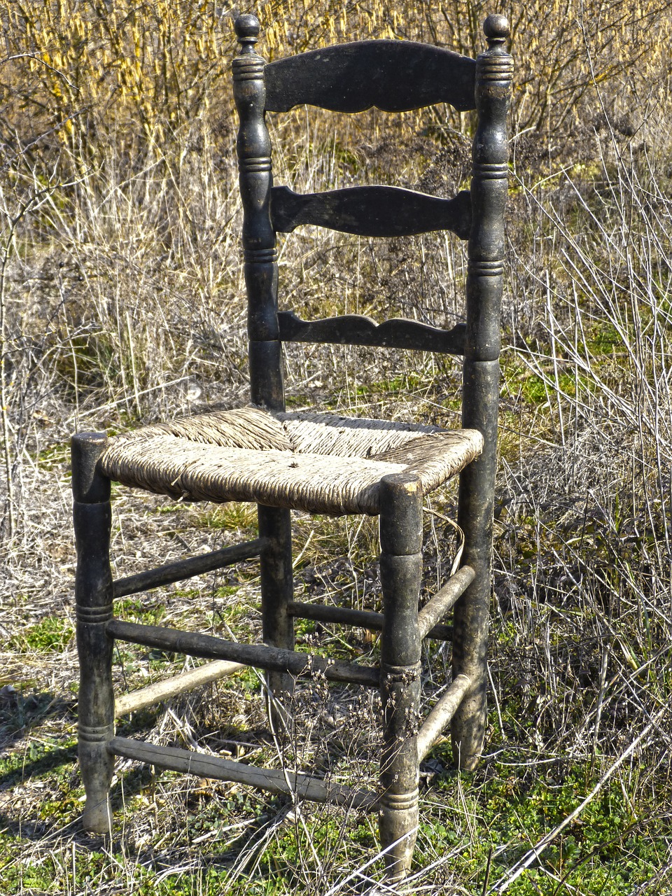 old chair abandoned wicker free photo