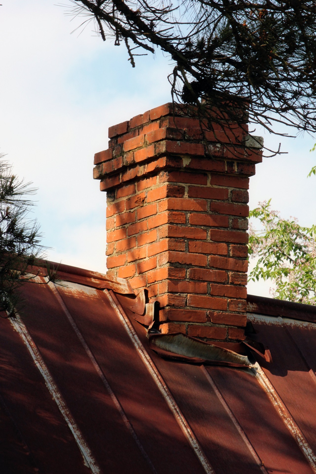 chimney bricks roof free photo
