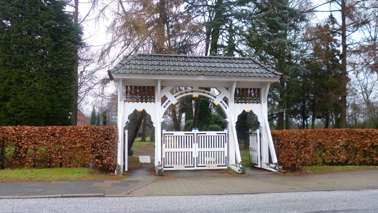 old country wooden gate cemetery free photo