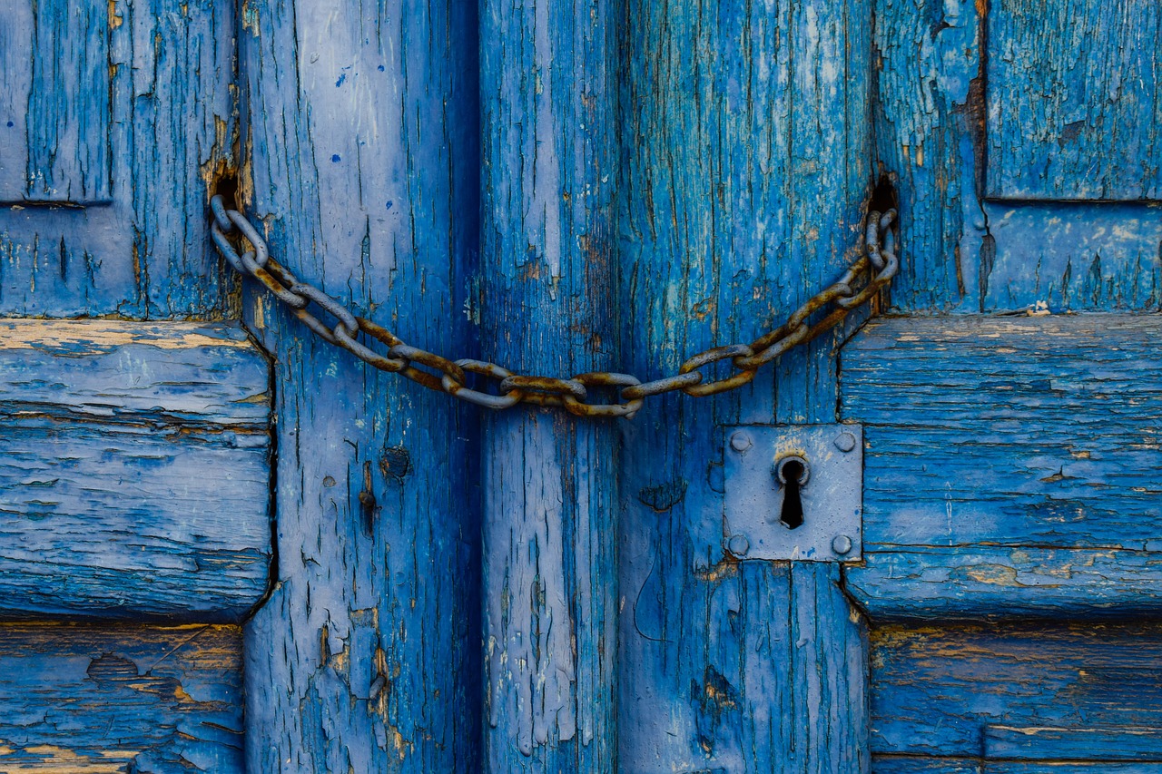 old door wooden blue free photo