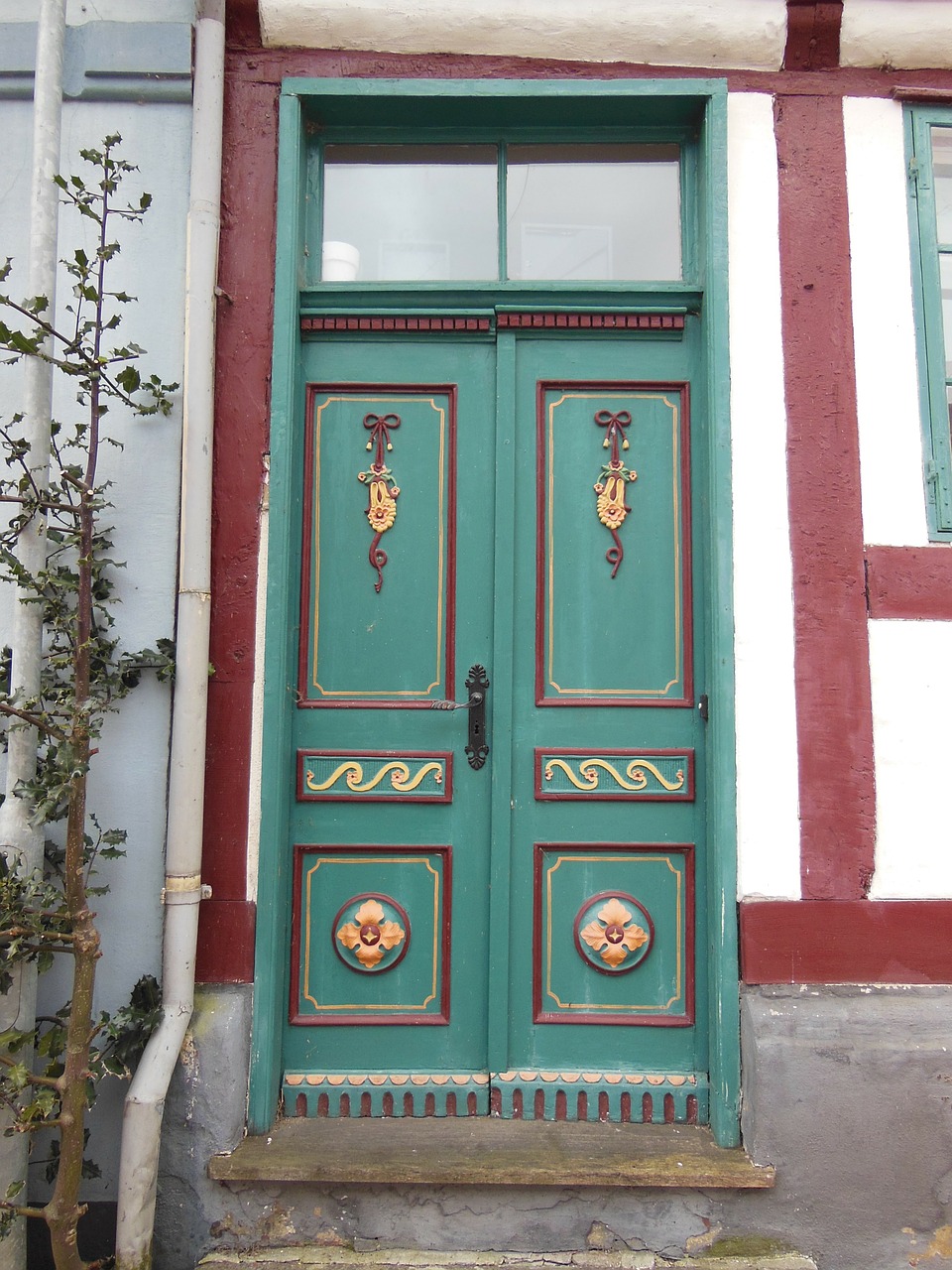 old door panels painted decorated free photo