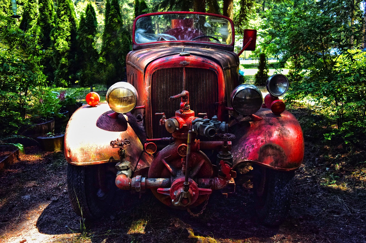 old fire truck vintage vehicle free photo