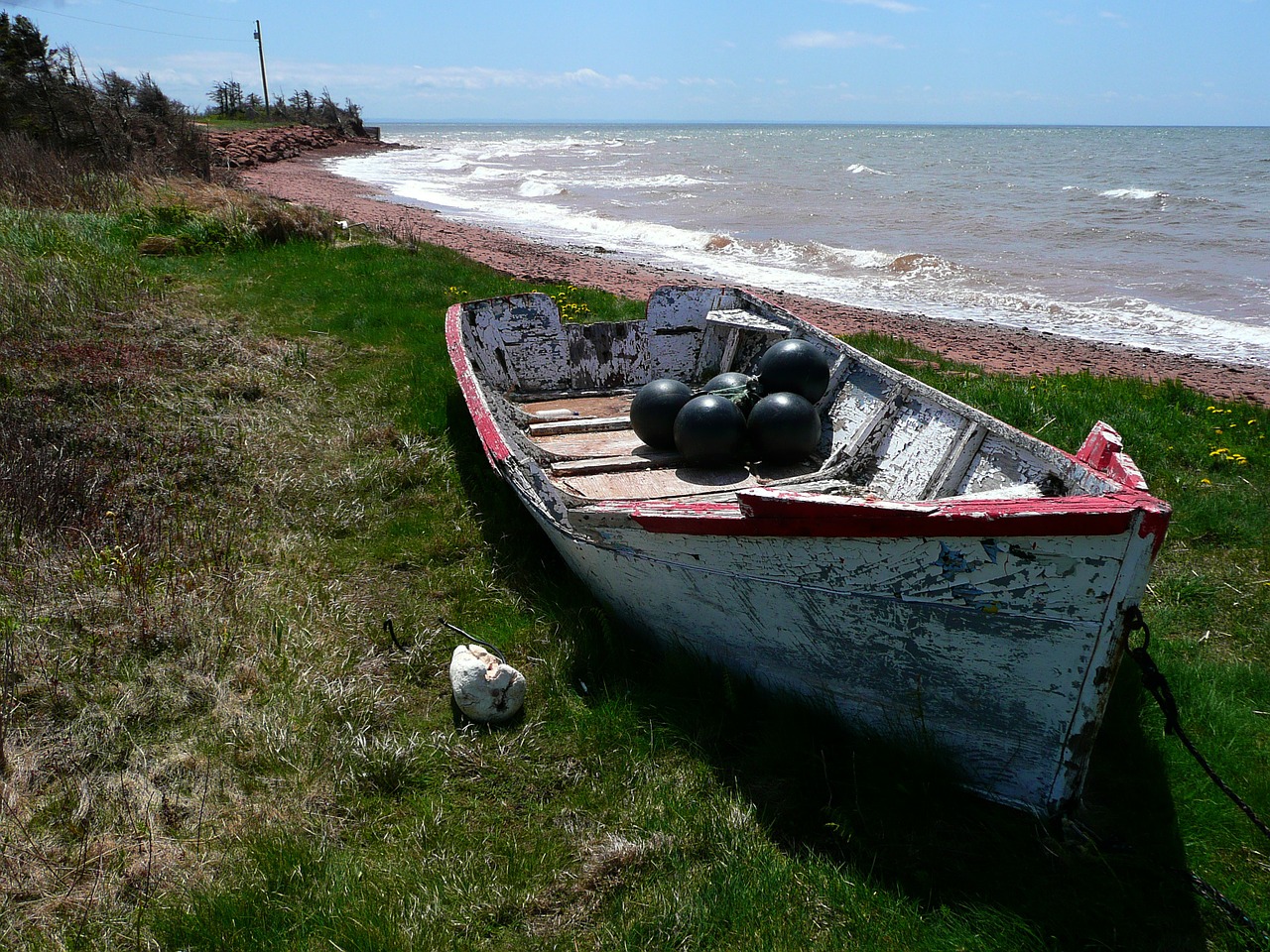 old fishing boat beach shoreline free photo