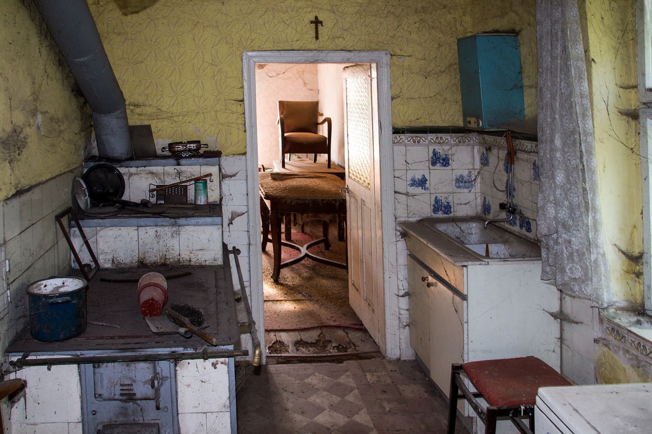 old house kitchen leave free photo
