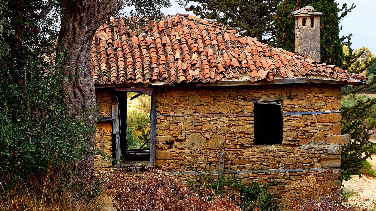 old house roof tile wall house free photo