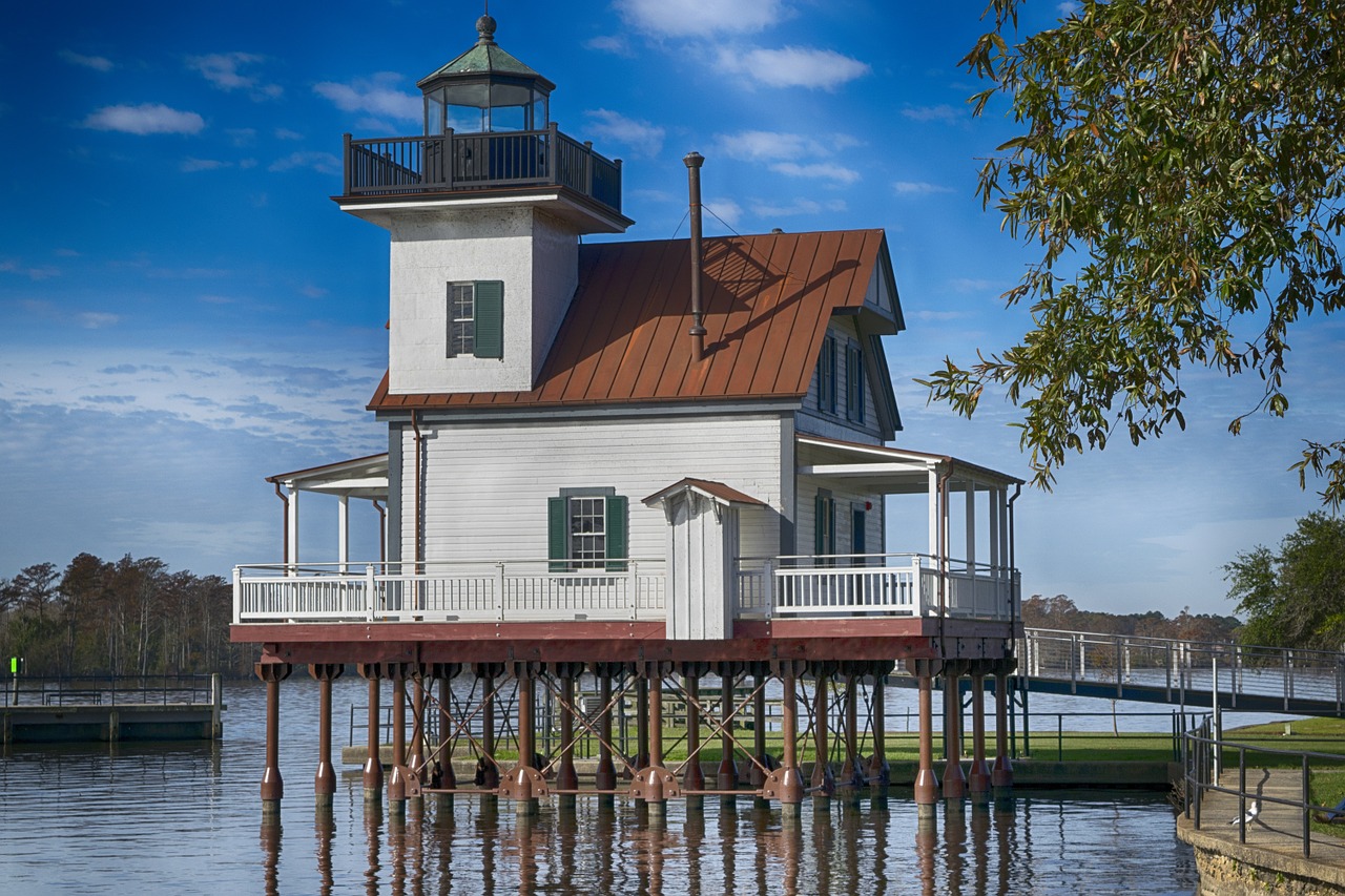 old lighthouse edenton water free photo