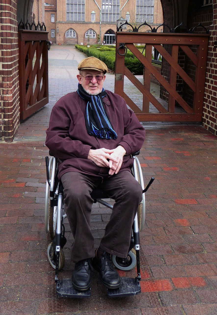 old man senior wheelchair free photo