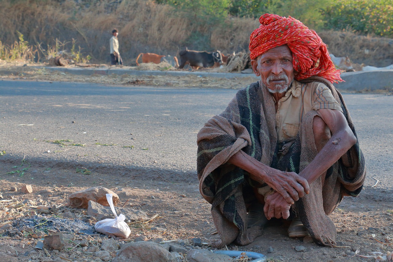 old man roadside herder free photo