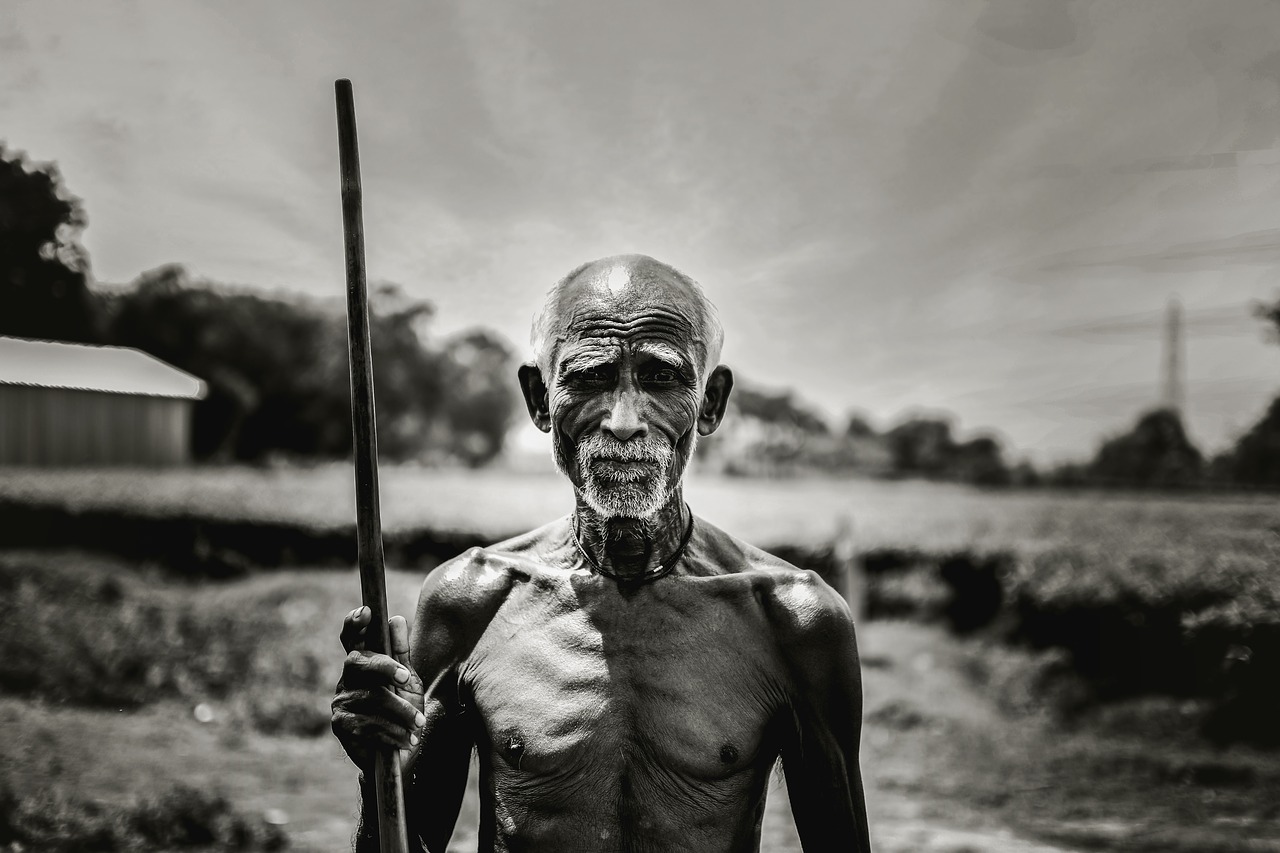 old man  indian people  poor man free photo