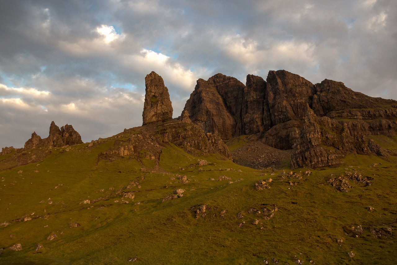 old man of storr rock mountains free photo