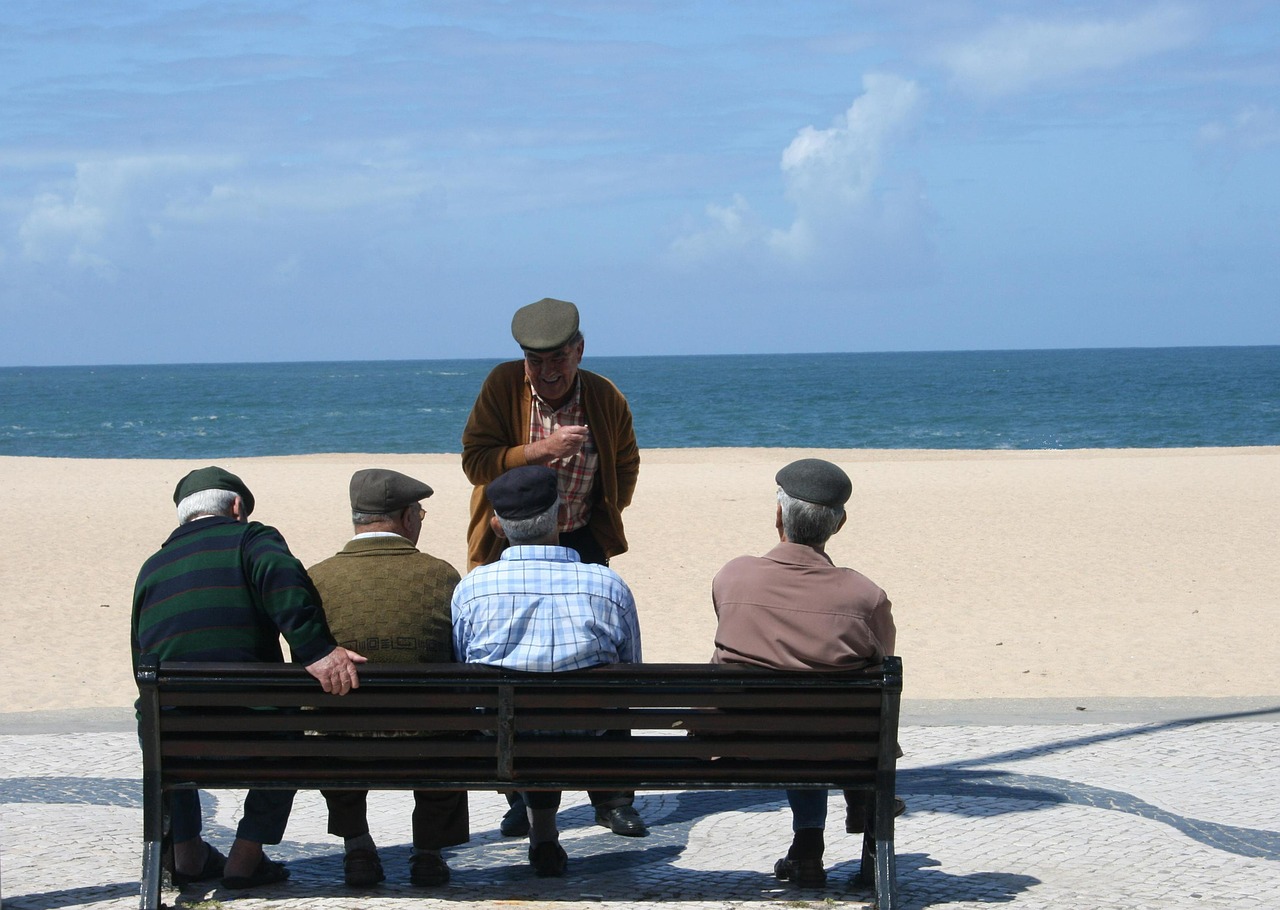 old men group of people seaside free photo