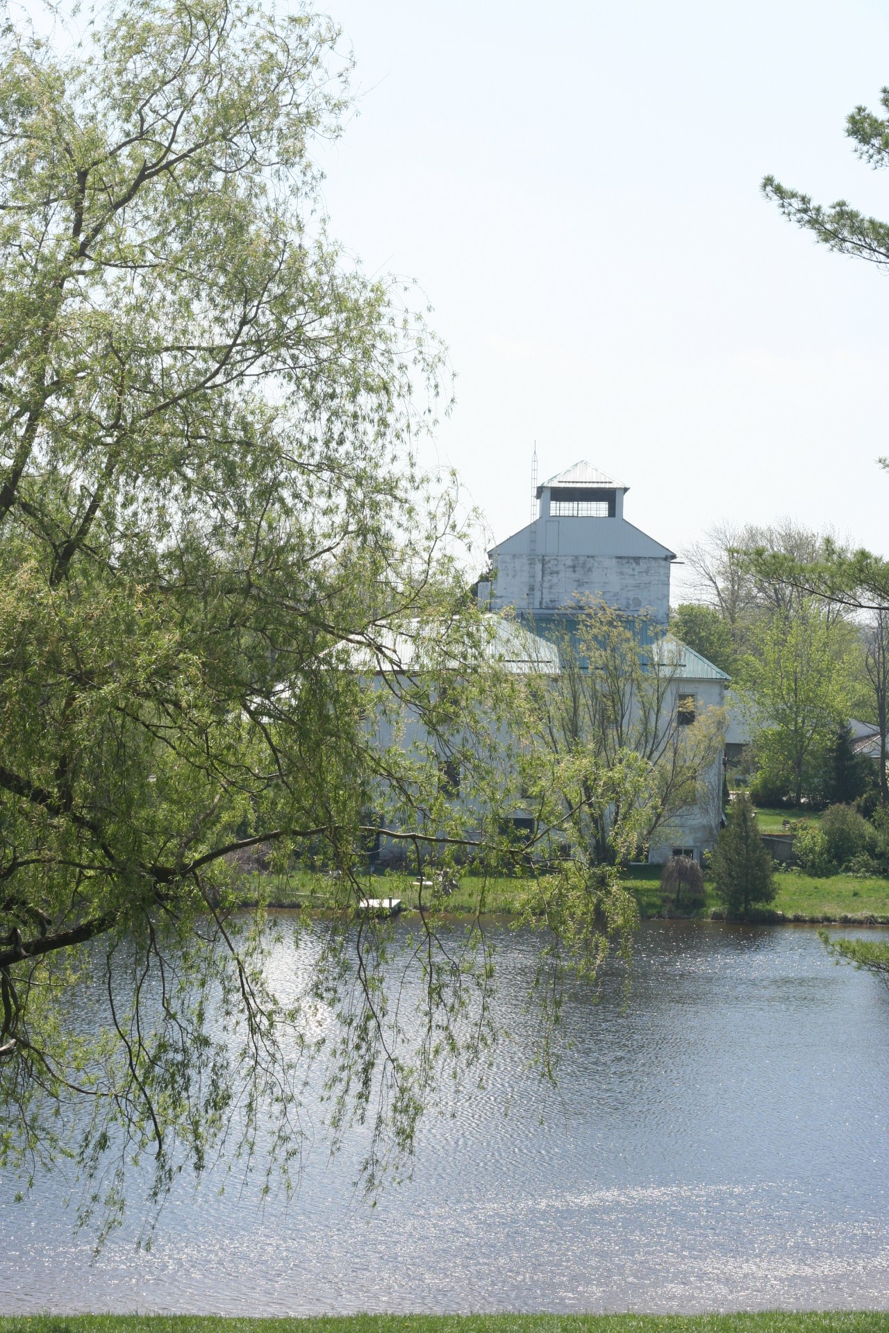 old mill mill pond from above free photo