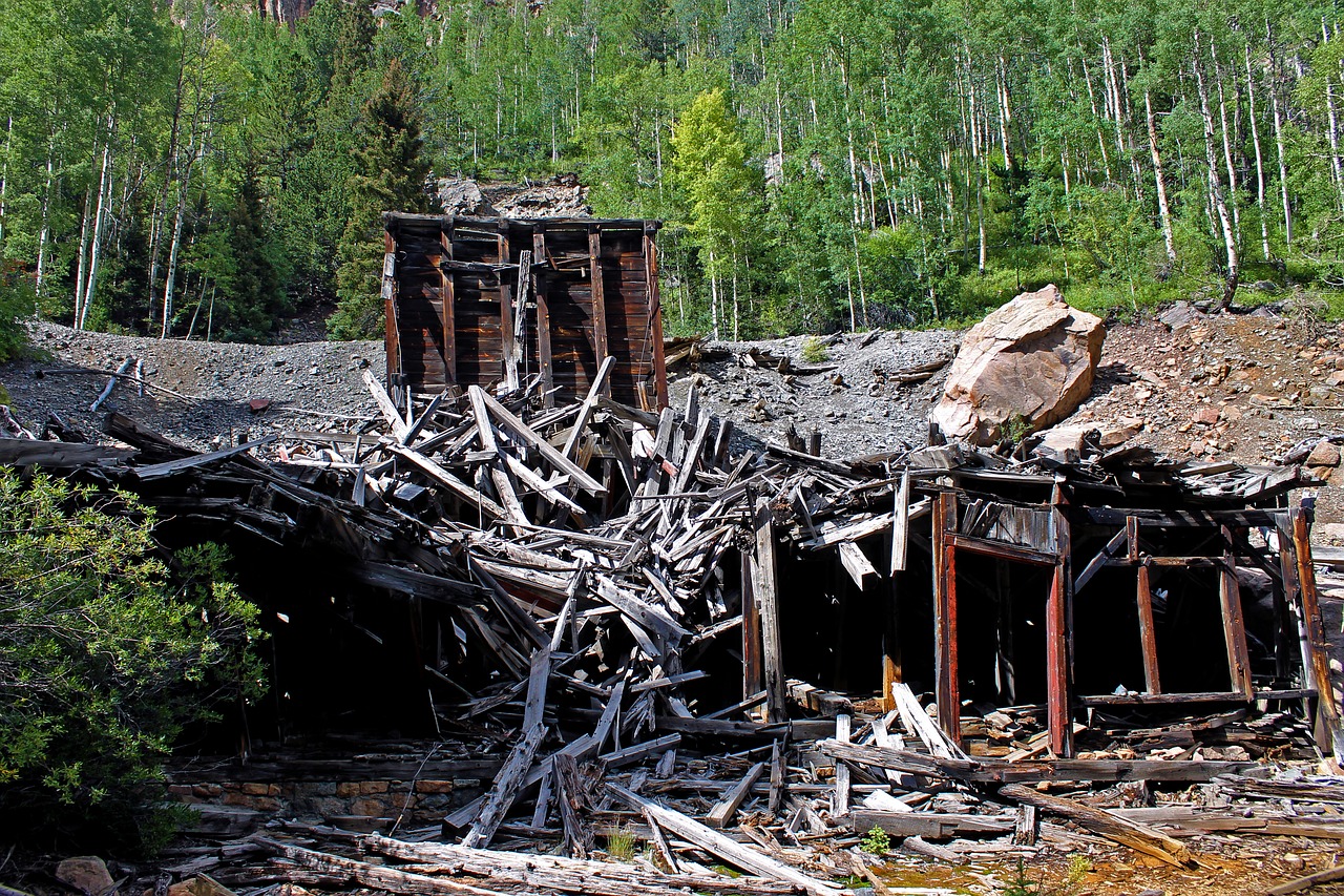 old mine abandoned collapsed free photo