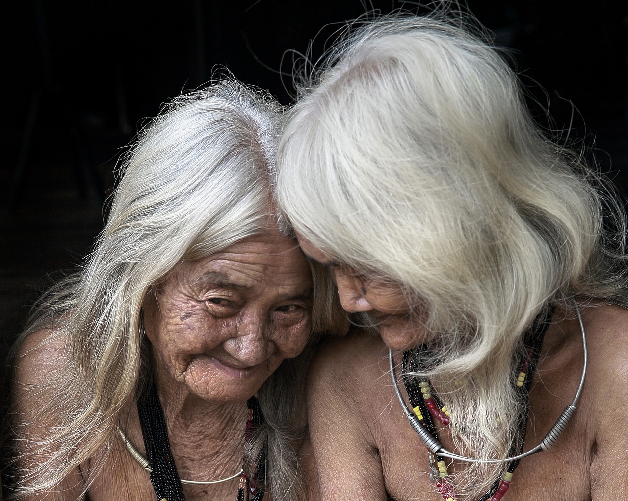 old people white hair the countryside free photo