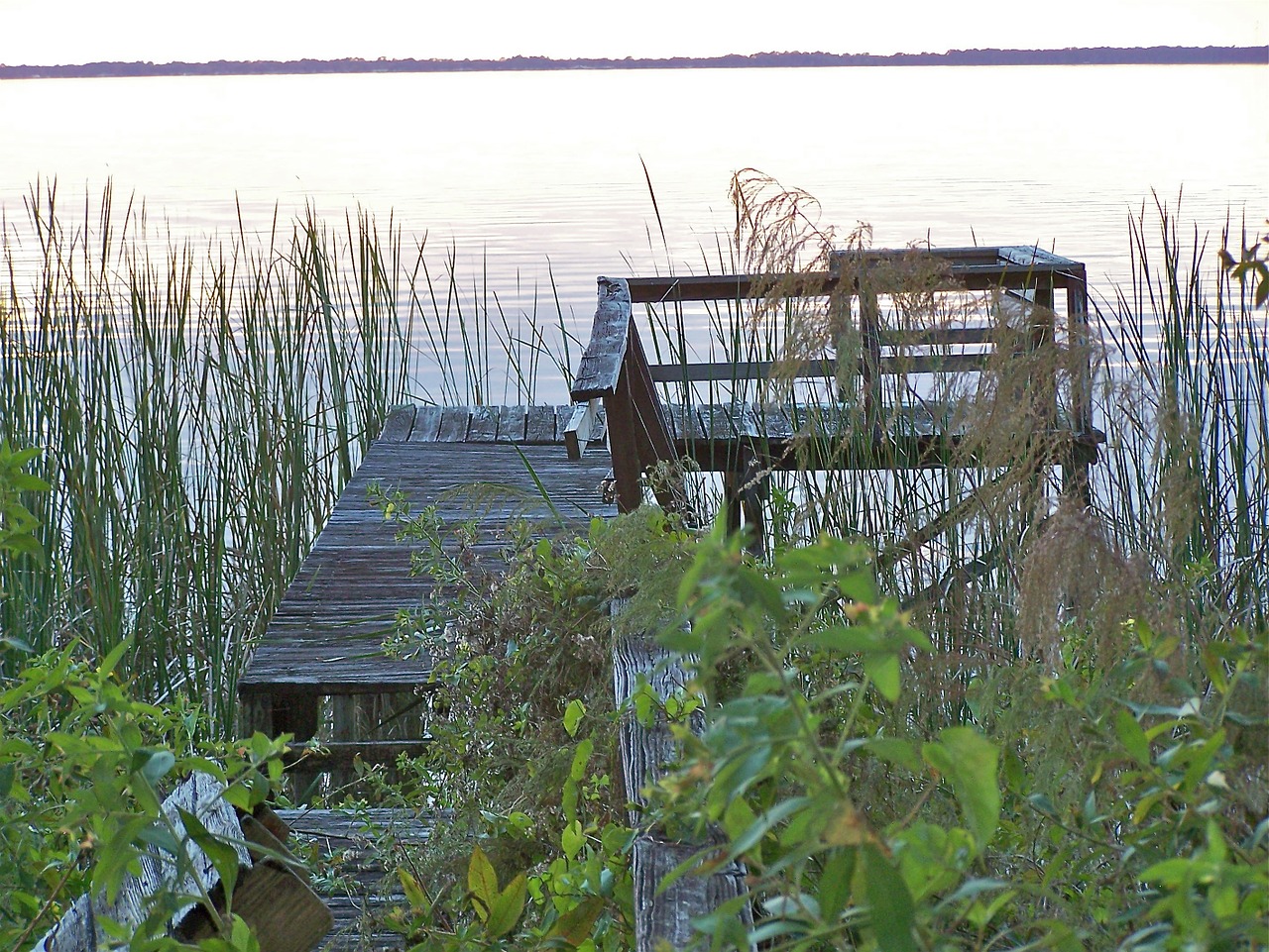 old pier water lake free photo