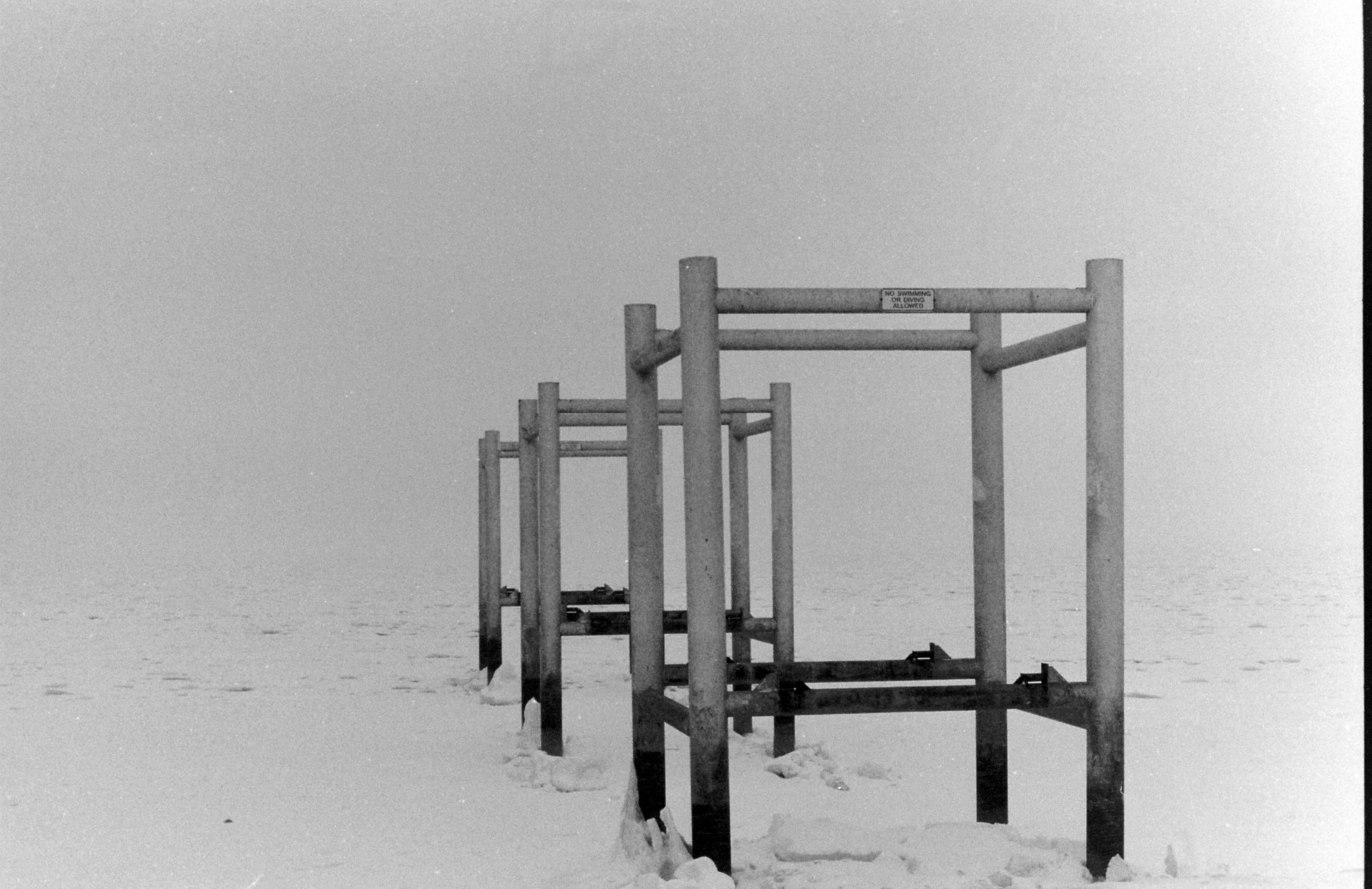 pier snow old pier free photo