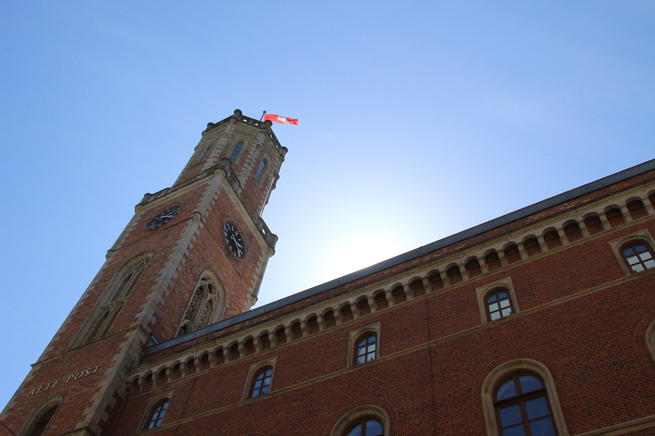 old post  flag  hamburg free photo