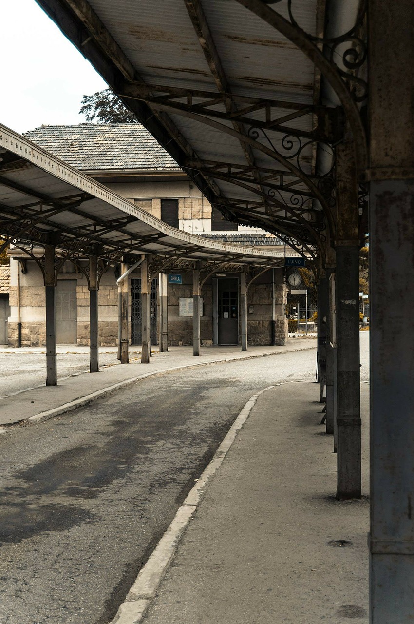 old railway station bus station buses free photo