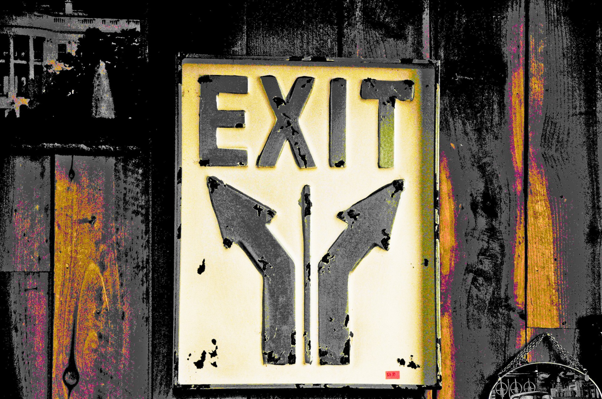 sign exit arrows free photo