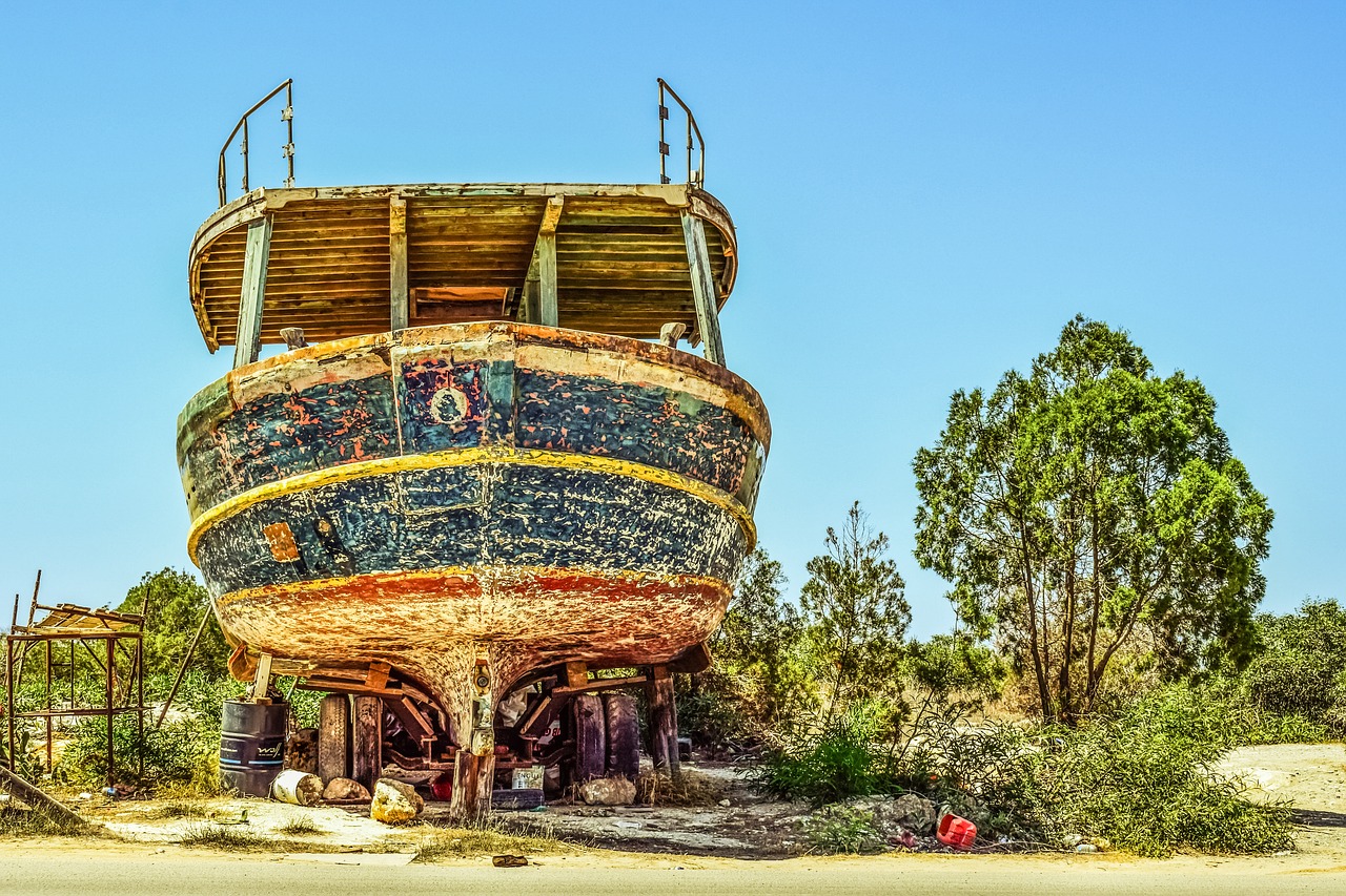 old ship boat grounded free photo