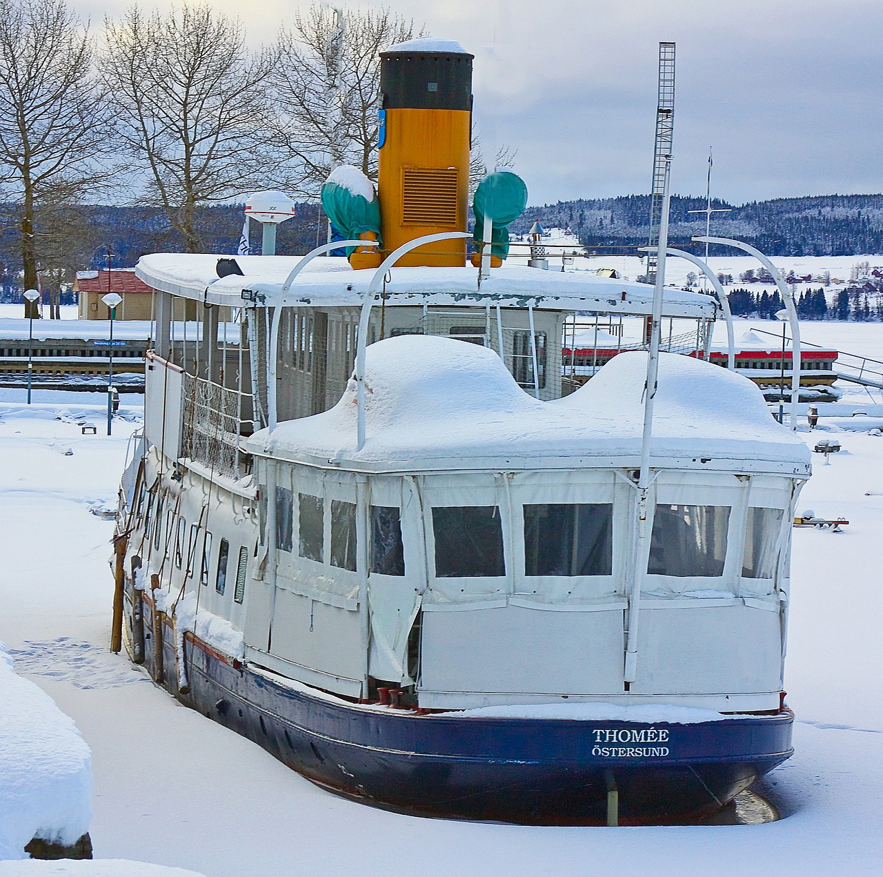 old steamer ss thomé winter storage free photo