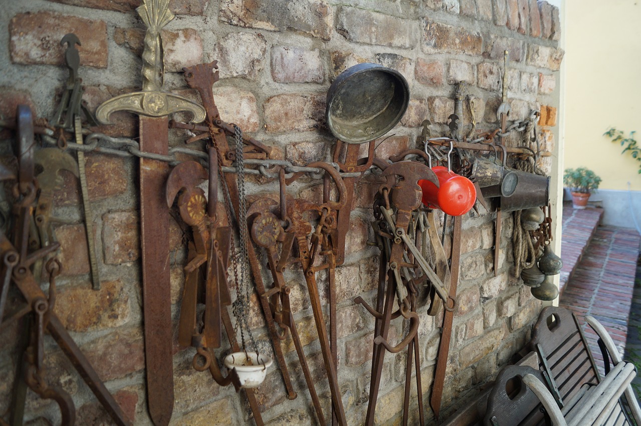 old tool collection wall free photo