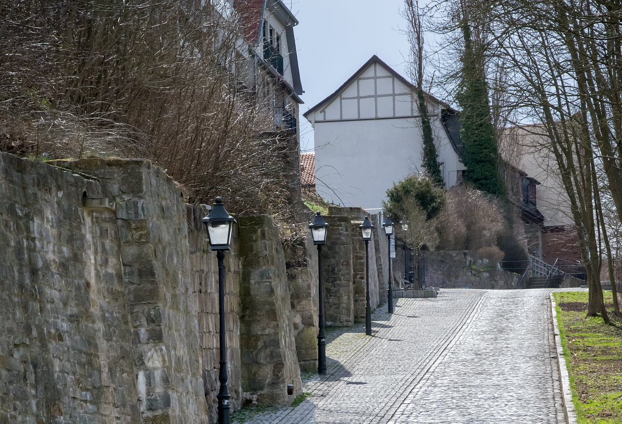 old town city wall natural stone paving free photo