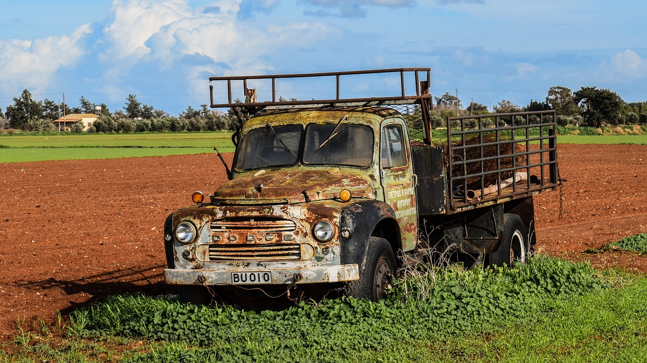 old truck lorry countryside free photo