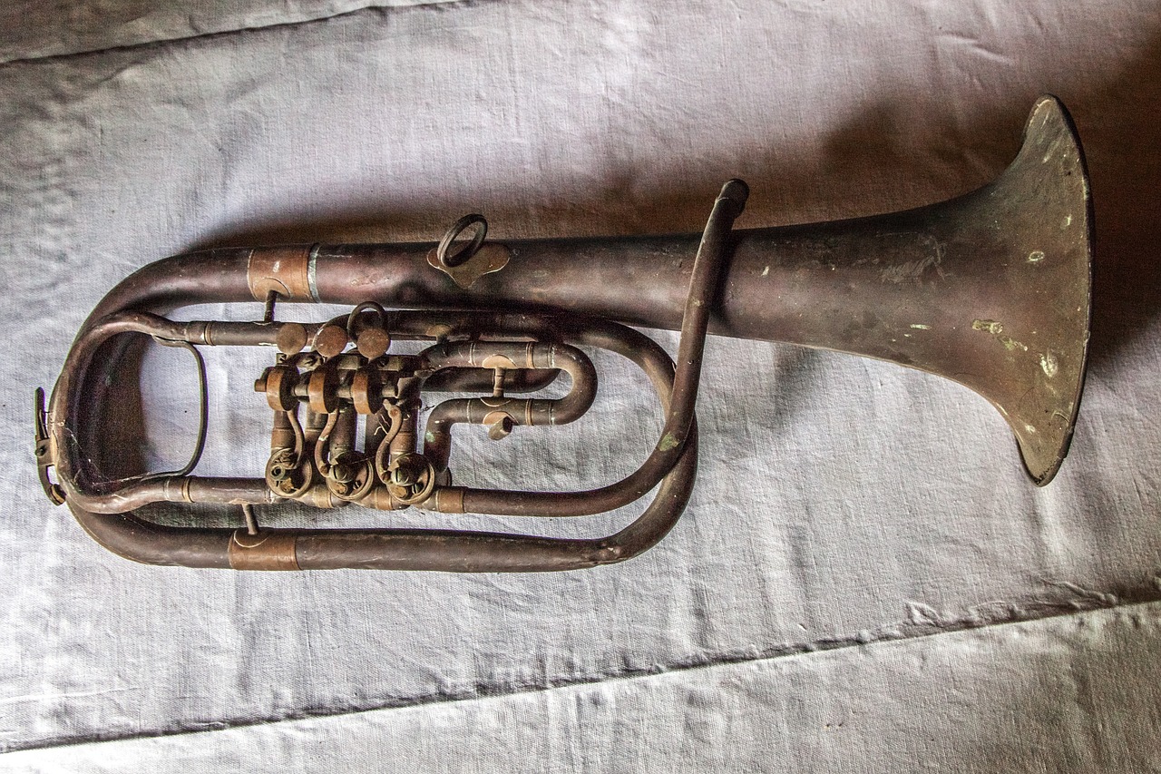 old trumpet rusty antique free photo
