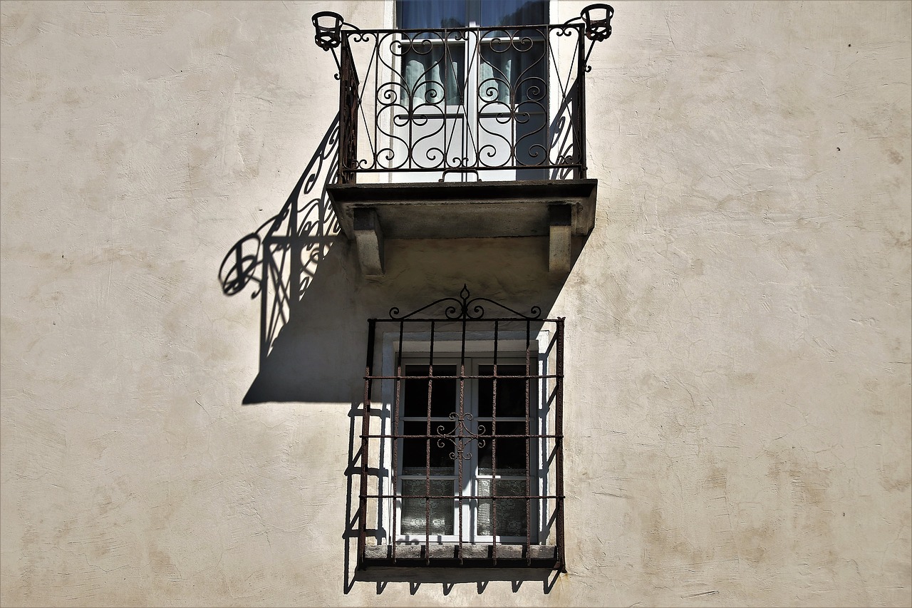 old windows  balcony  facade free photo