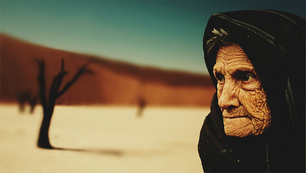 old woman desert old age free photo