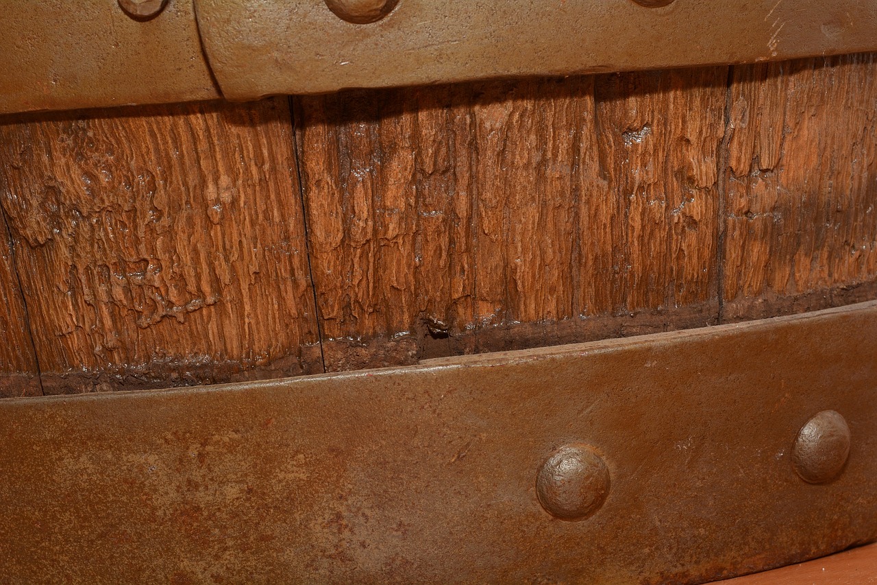 old wooden barrel wood metal free photo