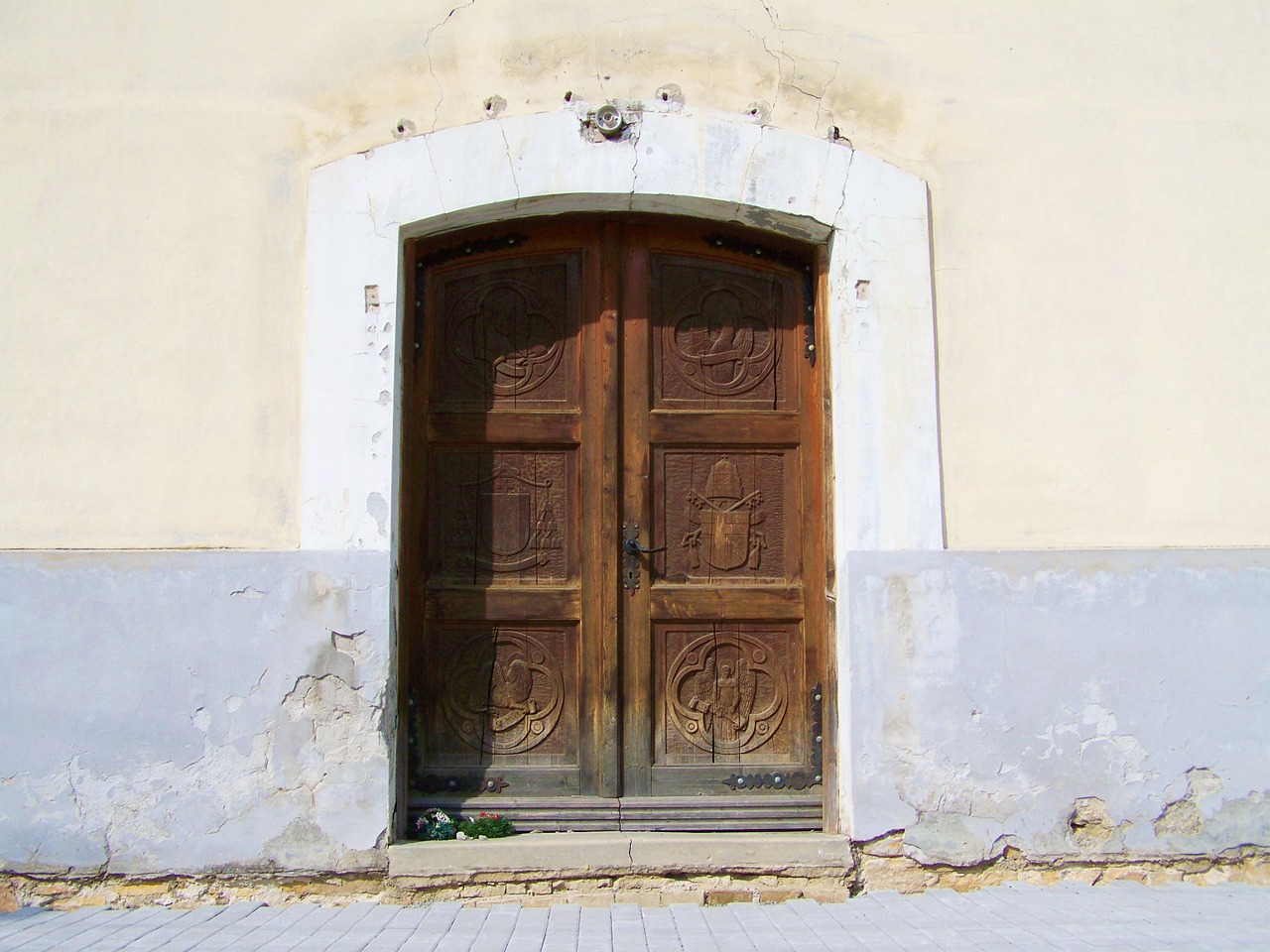 old wooden door paneled doors ancient free photo