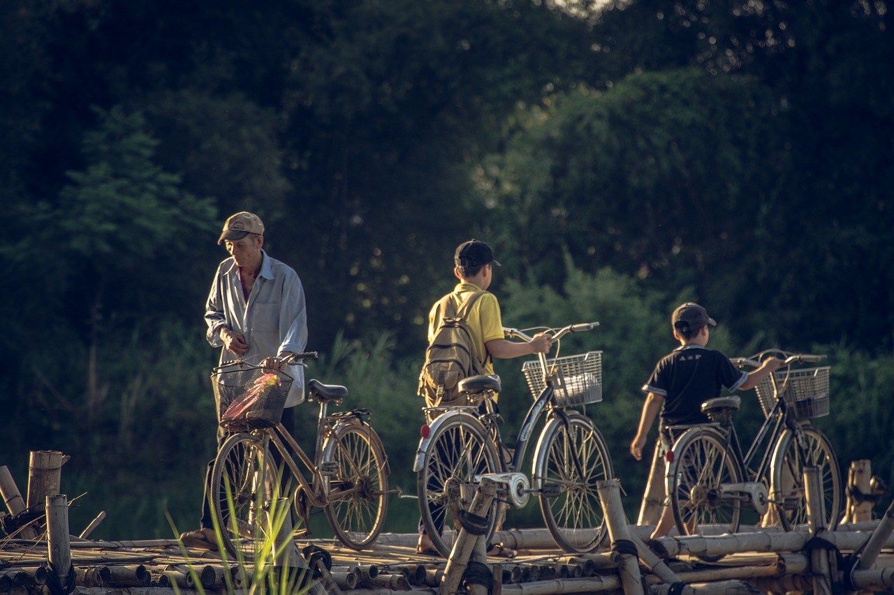 oldmen  youngmen  bike free photo